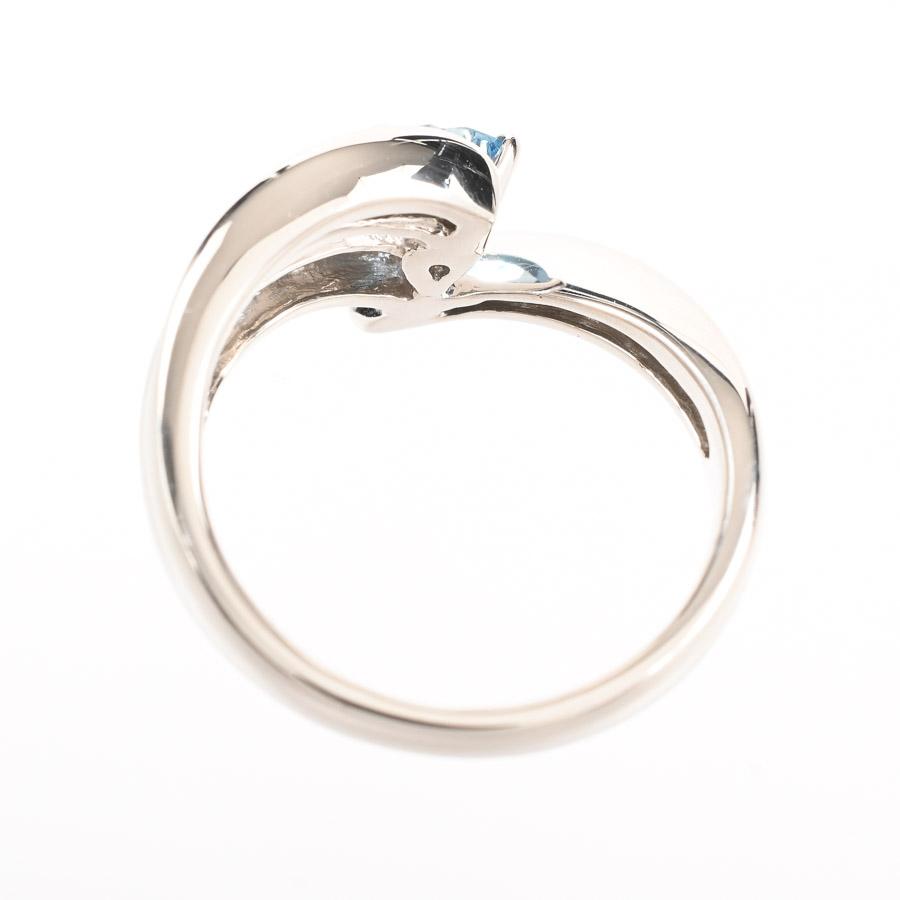 アクワマリン リング  アクワマリン0.4ct ダイヤ0.06ct 11号 6.6g レディース 中古A品の画像