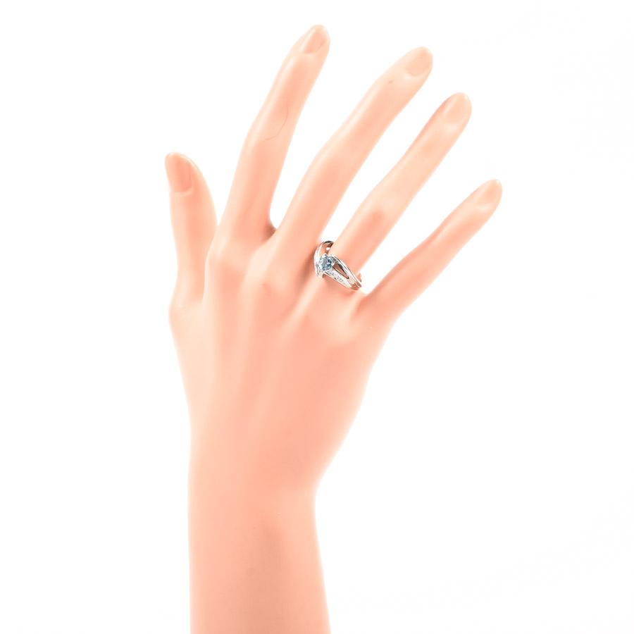 アクワマリン リング  アクワマリン0.4ct ダイヤ0.06ct 11号 6.6g レディース 中古A品の画像