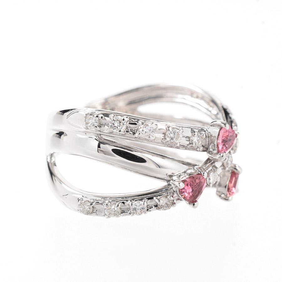 ピンクトルマリン リング  ピンクトルマリン0.3ct ダイヤ0.26ct 11号 4.5g レディース 中古A品の画像