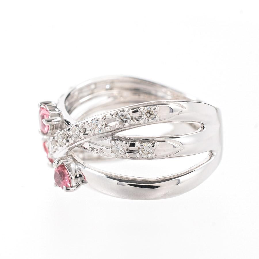 ピンクトルマリン リング  ピンクトルマリン0.3ct ダイヤ0.26ct 11号 4.5g レディース 中古A品の画像