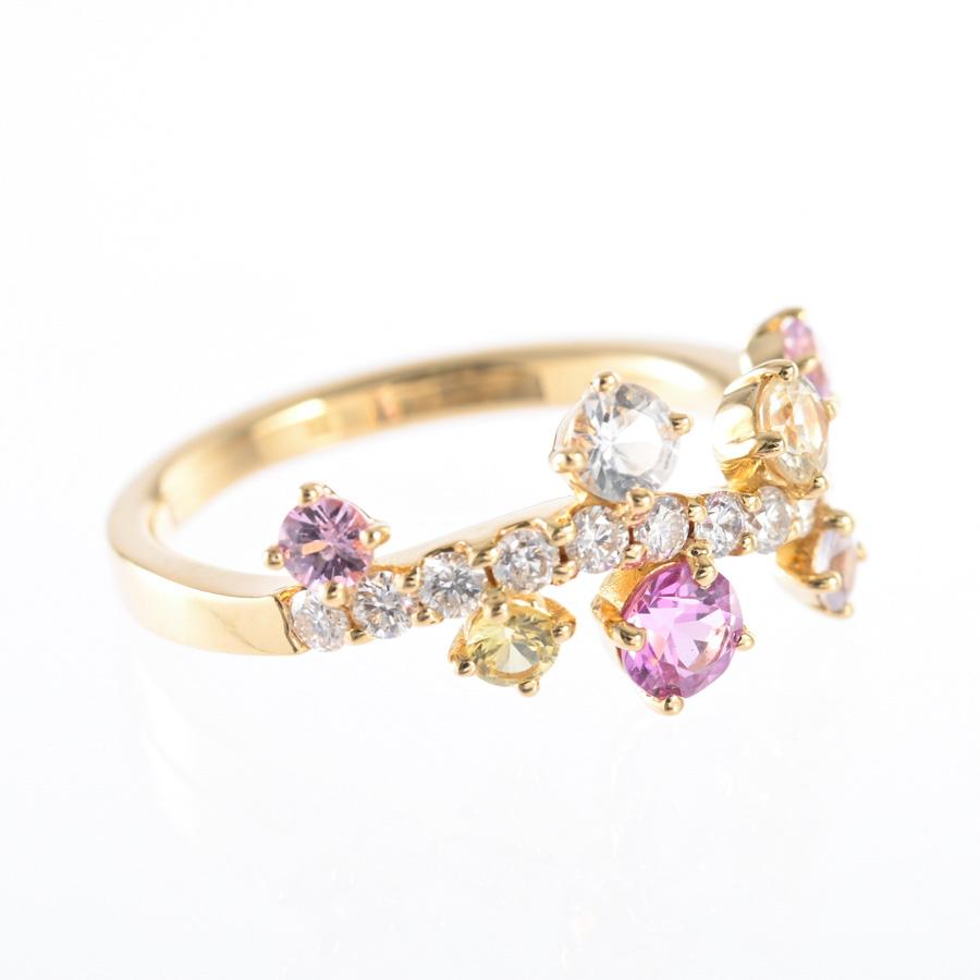 ダイヤ リング  ダイヤ0.32ct サファイア0.92ct 12号 3.7g レディース 中古A品の画像