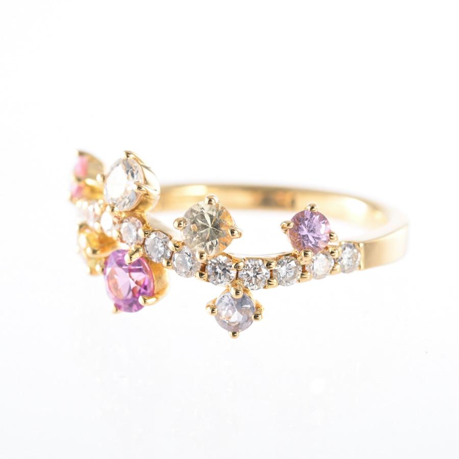 ダイヤ リング  ダイヤ0.32ct サファイア0.92ct 12号 3.7g レディース 中古A品の画像