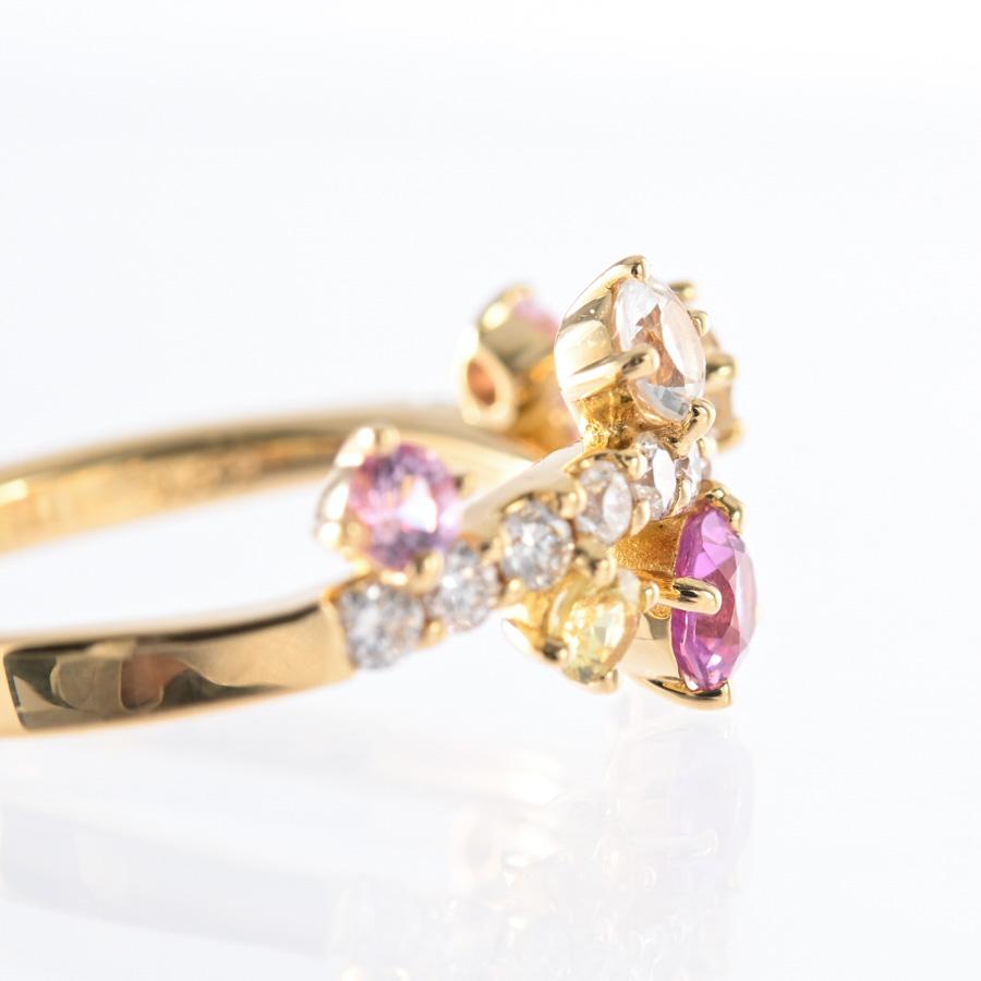ダイヤ リング  ダイヤ0.32ct サファイア0.92ct 12号 3.7g レディース 中古A品の画像