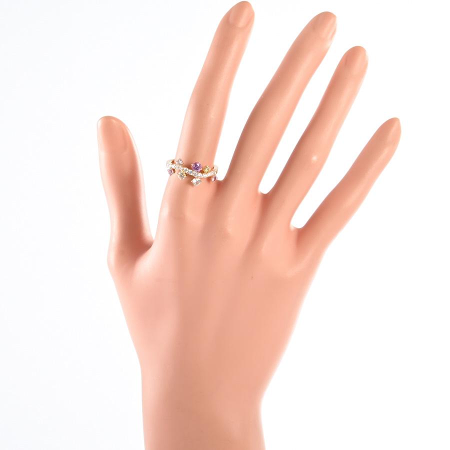 ダイヤ リング  ダイヤ0.32ct サファイア0.92ct 12号 3.7g レディース 中古A品の画像
