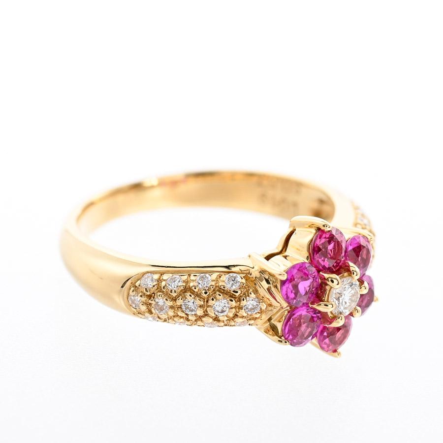 サファイア リング  サファイア0.57ct ダイヤ0.19ct 9号 3.8g レディース 中古A品の画像