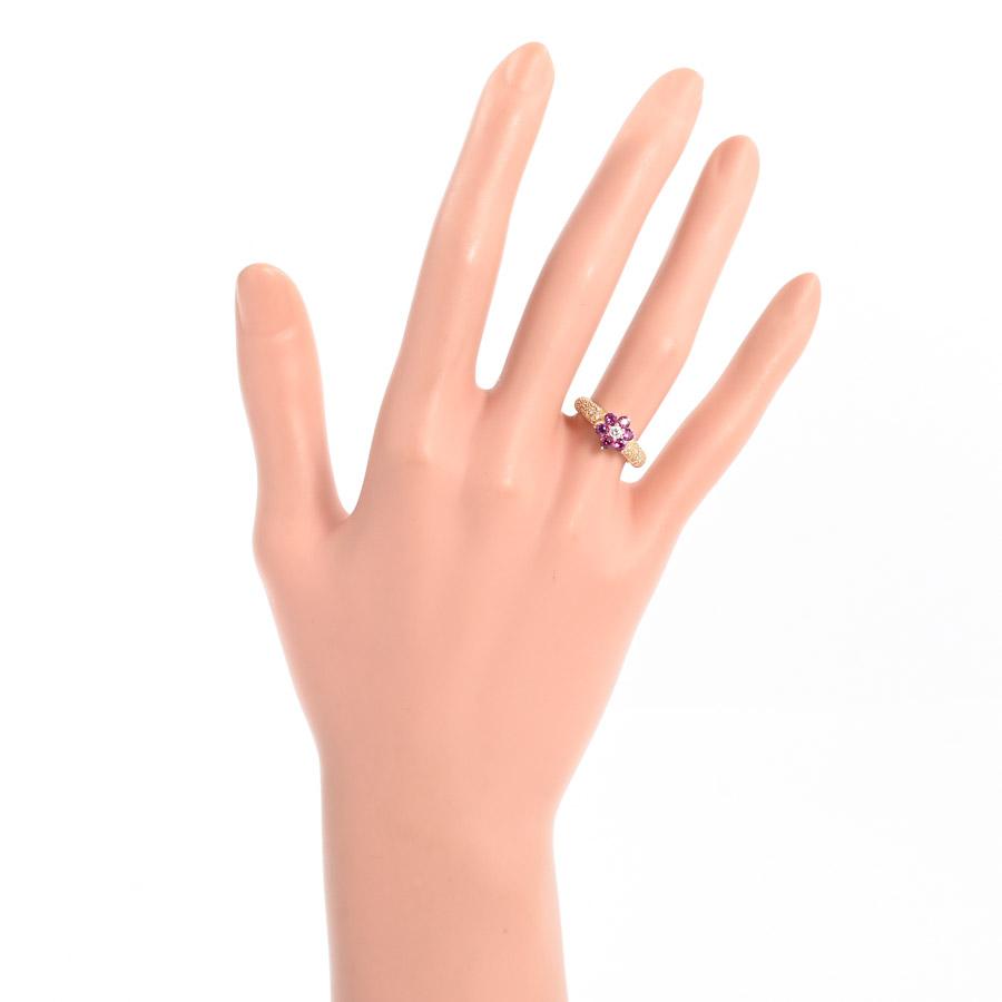 サファイア リング  サファイア0.57ct ダイヤ0.19ct 9号 3.8g レディース 中古A品の画像