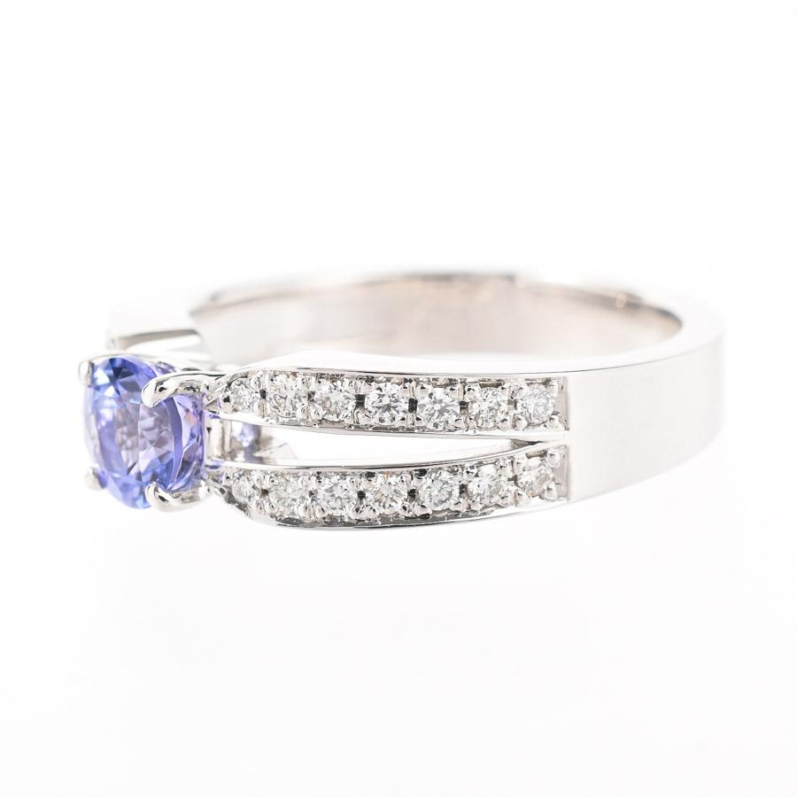 タンザナイト リング  タンザナイト0.589ct ダイヤ0.24ct 12号 5.7g レディース 中古A品の画像
