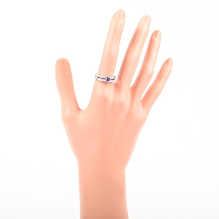 タンザナイト リング  タンザナイト0.589ct ダイヤ0.24ct 12号 5.7g レディース 中古A品の画像