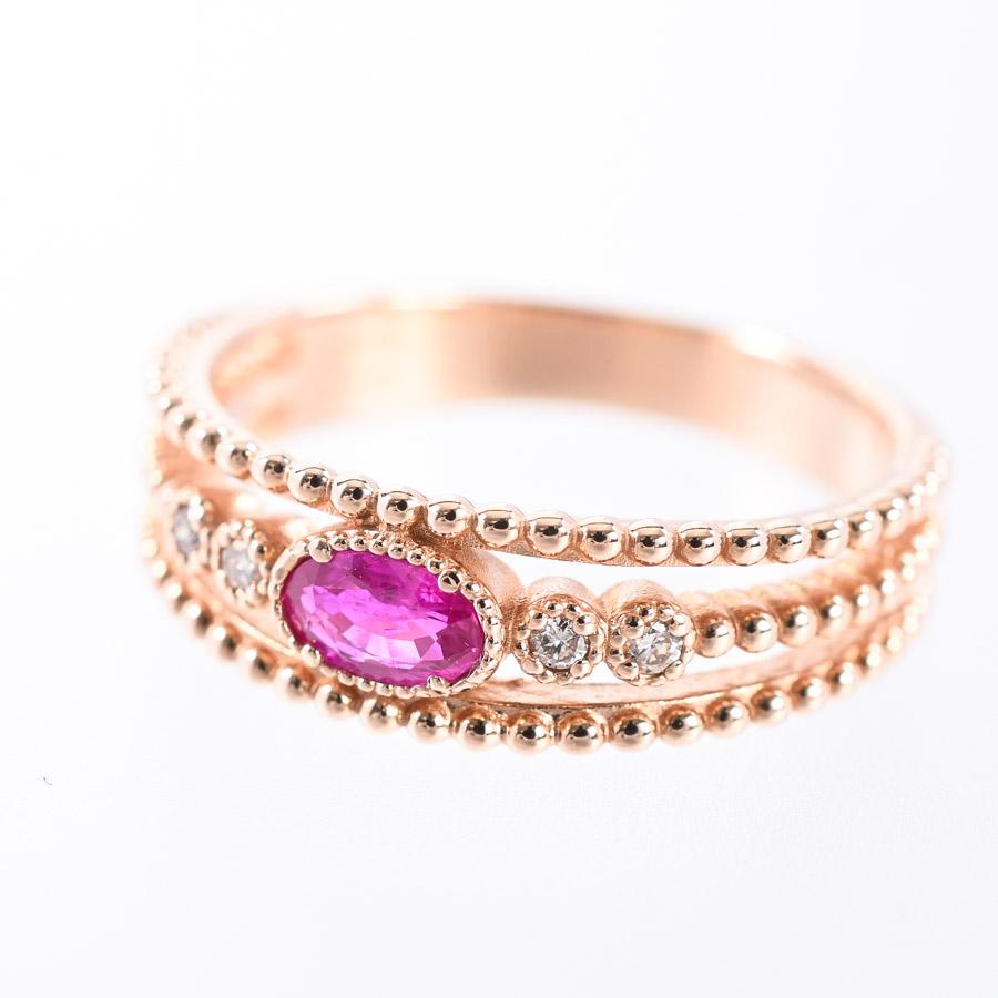 ルビー リング  ルビー0.24ct ダイヤ0.04ct 12号 3.7g レディース 中古A品の画像