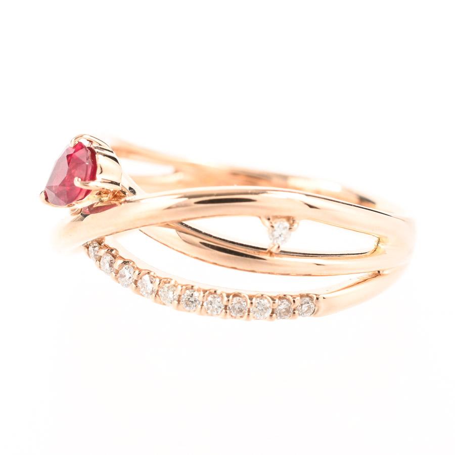 ルビー リング  ルビー0.265ct ダイヤ0.14ct 12号 4.2g レディース 中古A品の画像
