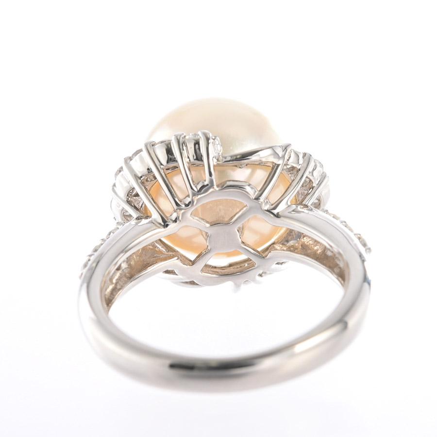 パール リング  パール11.6mm ダイヤ0.65ct 8号 8.7g レディース 中古A品の画像