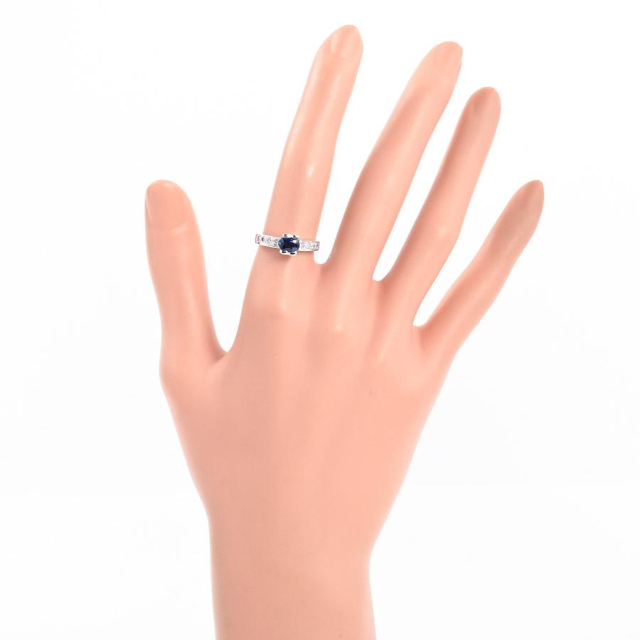サファイア リング  サファイア0.6ct ダイヤ0.15ct 11号 3.1g レディース 中古A品の画像