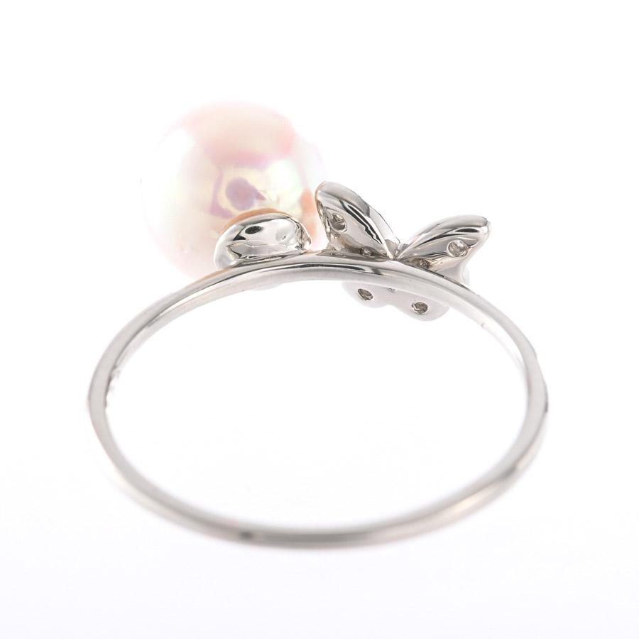 パール リング  ホワイトパール8.3mm ダイヤ0.09ct 10.5号 2.5g レディース 中古A品の画像