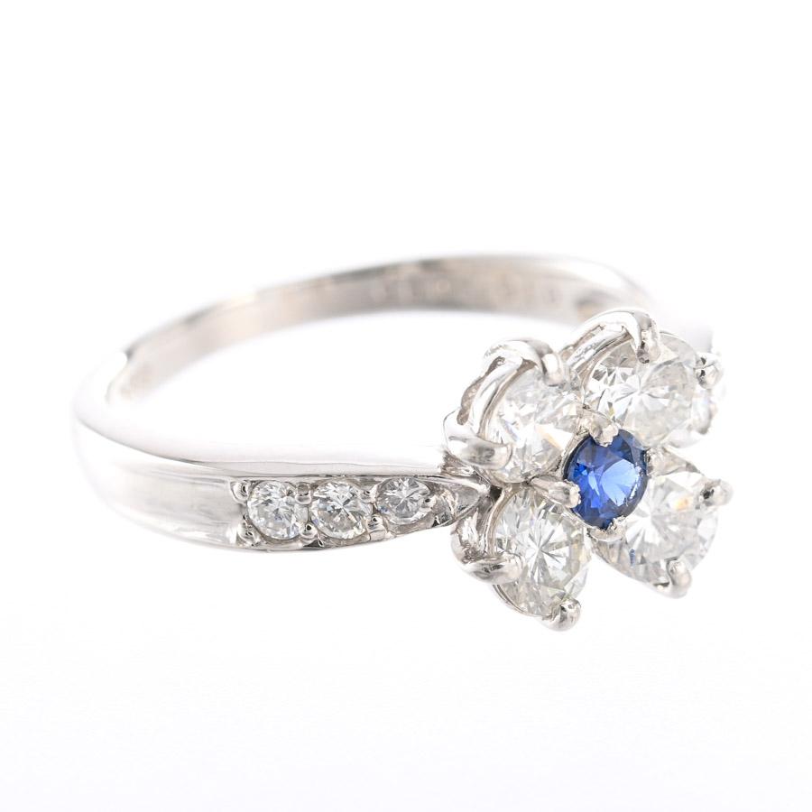サファイア リング  サファイア0.1ct ダイヤ0.95ct 12号 4.3g レディース 中古A品の画像