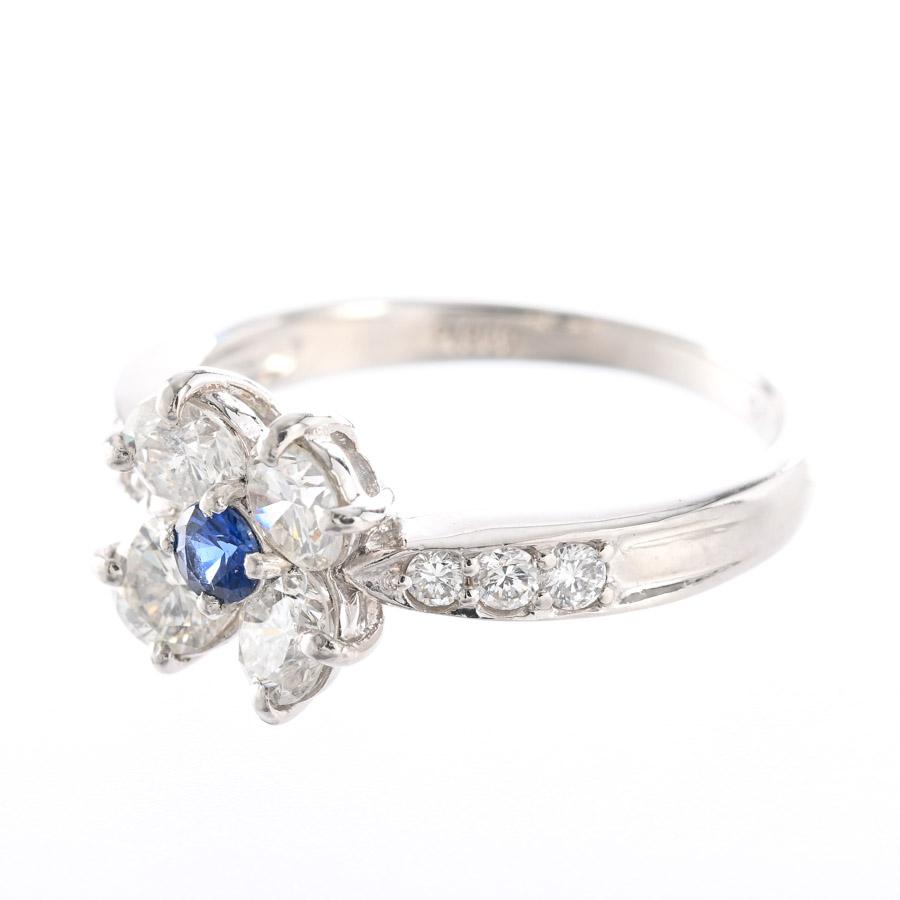サファイア リング  サファイア0.1ct ダイヤ0.95ct 12号 4.3g レディース 中古A品の画像
