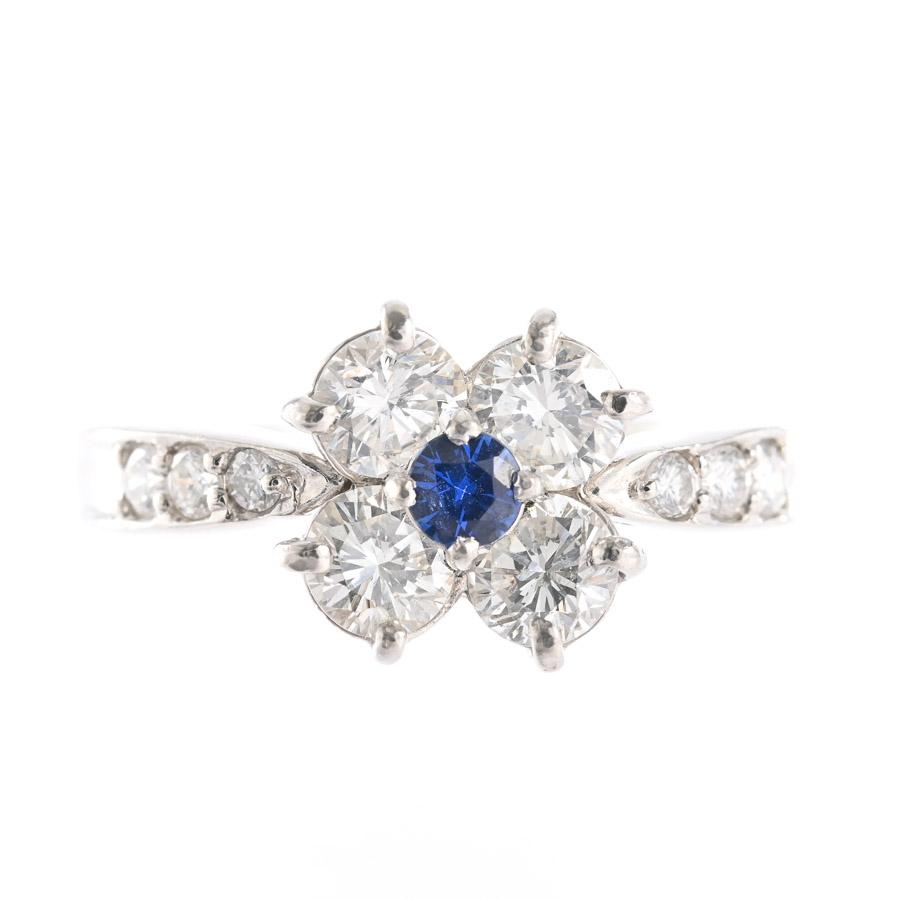 サファイア リング  サファイア0.1ct ダイヤ0.95ct 12号 4.3g レディース 中古A品の画像