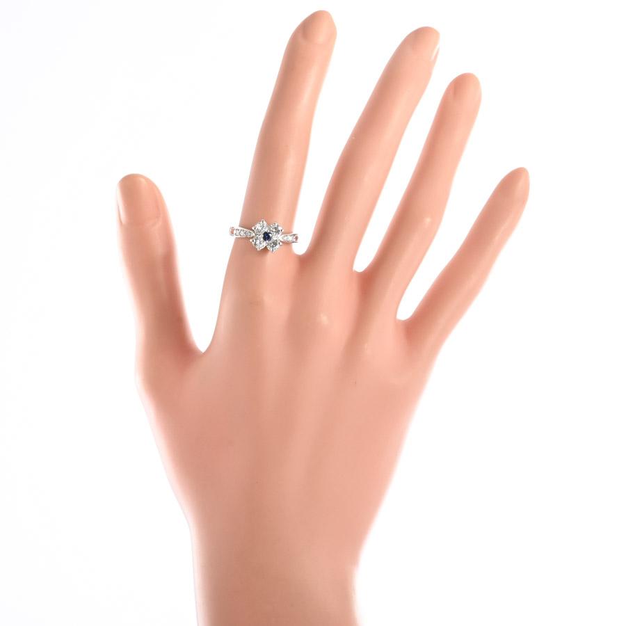 サファイア リング  サファイア0.1ct ダイヤ0.95ct 12号 4.3g レディース 中古A品の画像