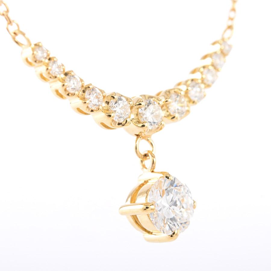 ダイヤ ネックレス  ダイヤ0.365/0.23ct 2.8g レディース 中古A品の画像