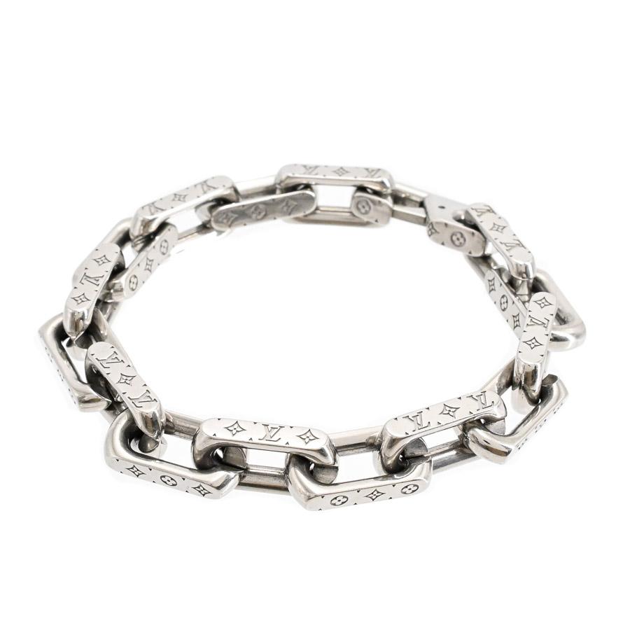 ルイヴィトン モノグラムチェーン ブレスレット  M00309 シルバー メンズ  中古A品