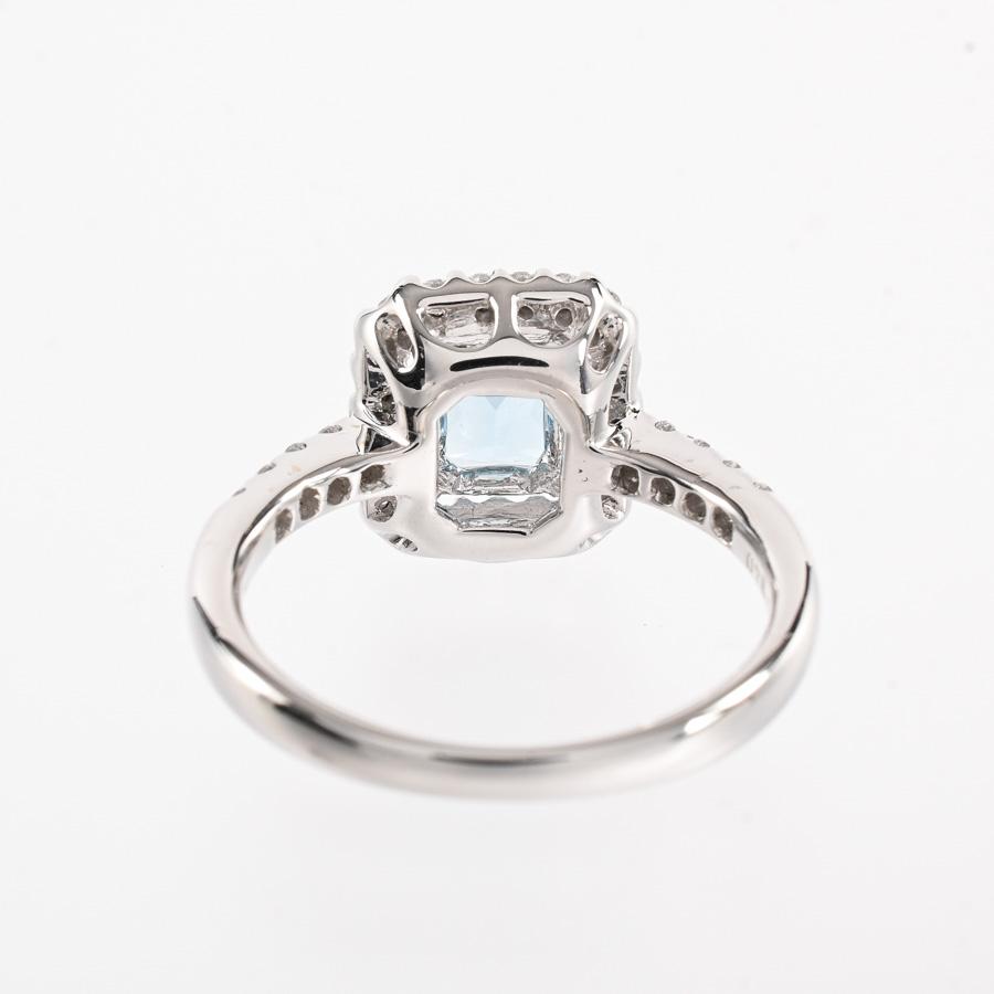 アクワマリン リング  アクワマリン0.75ct ダイヤ0.37ct 12.5号 4.6g レディース 中古A品の画像