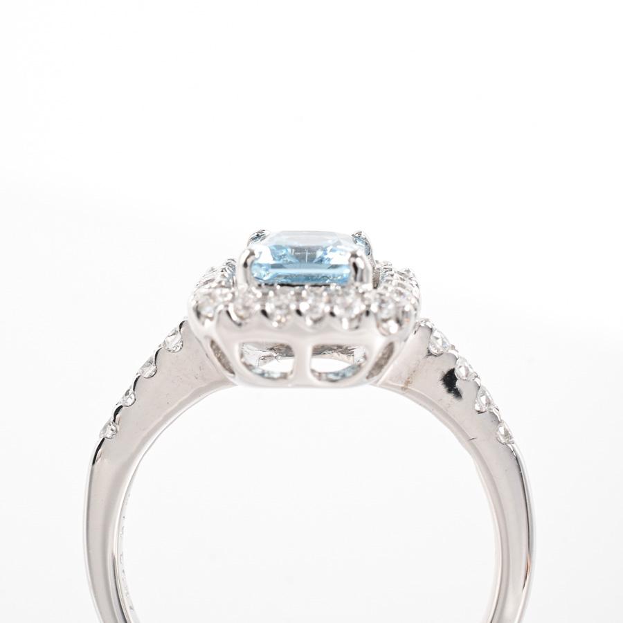 アクワマリン リング  アクワマリン0.75ct ダイヤ0.37ct 12.5号 4.6g レディース 中古A品の画像