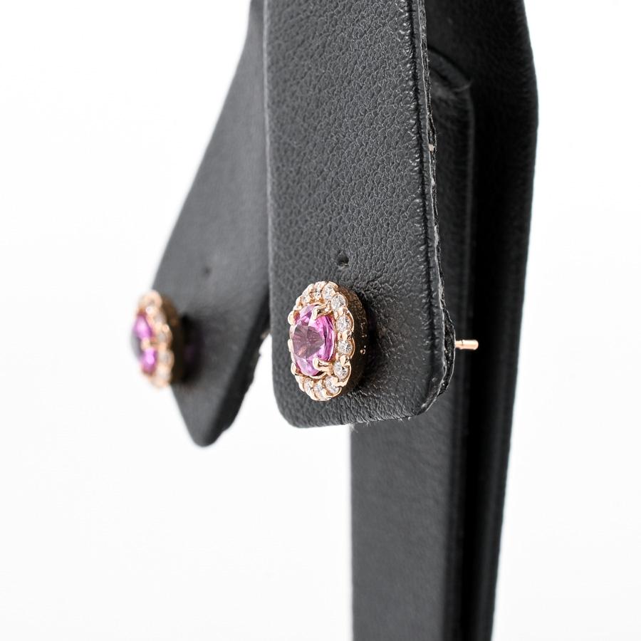 ピンクサファイア ピアス  ピンクサファイア0.4/0.4ct チャーム:約W8xH8mm 1.7g レディース 新品の画像
