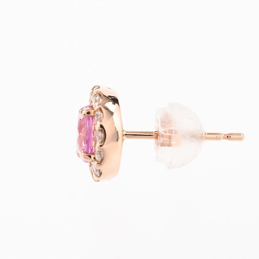 ピンクサファイア ピアス  ピンクサファイア0.4/0.4ct チャーム:約W8xH8mm 1.7g レディース 新品の画像