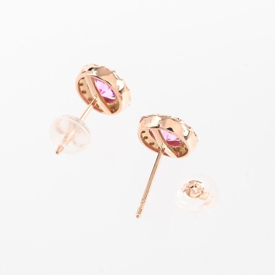 ピンクサファイア ピアス  ピンクサファイア0.4/0.4ct チャーム:約W8xH8mm 1.7g レディース 新品の画像