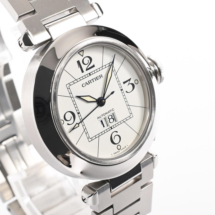中古 カルティエ CARTIER W31055M7 ホワイト ユニセックス 腕時計 Cartier（カルティエ） パシャC ビッグデイト 腕時計 W31055M7