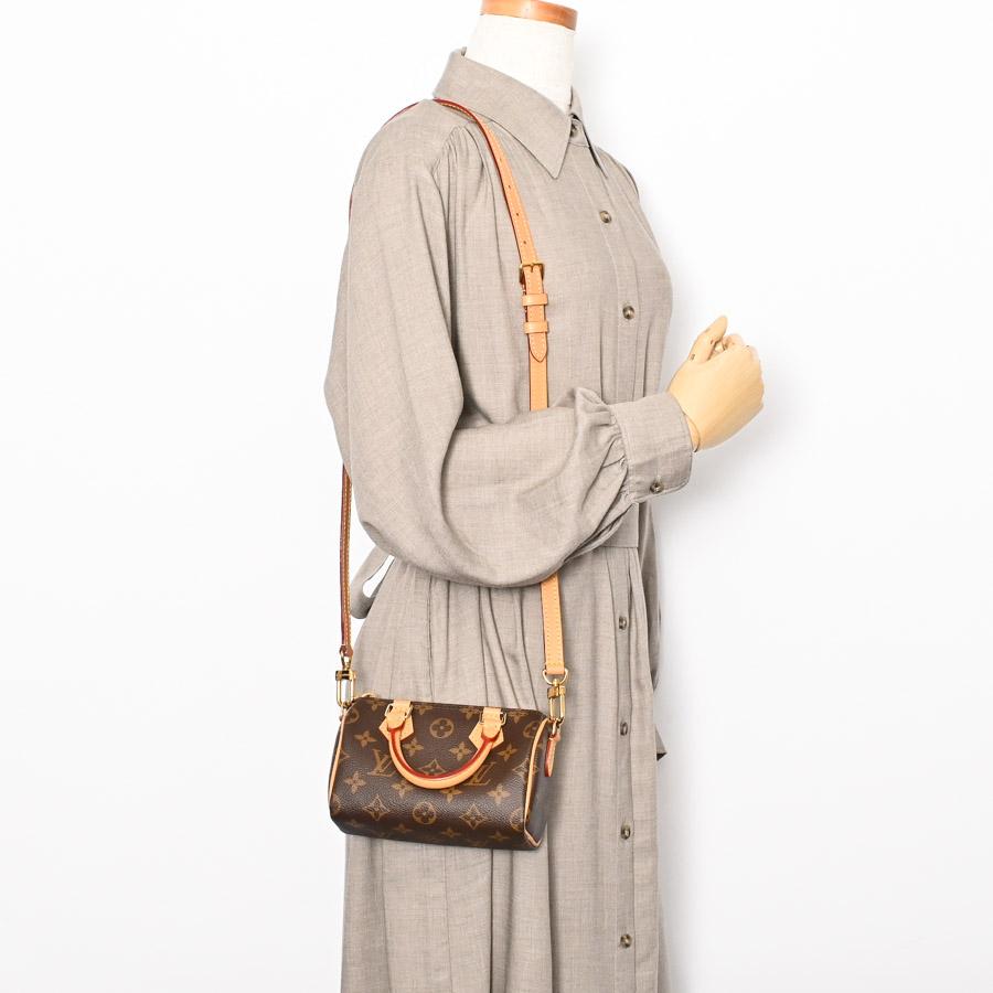 LOUIS VUITTON ルイ・ヴィトン ナノ･スピーディ 2Wayショルダーバッグ ブラウン M81085 TY0273 レディース【中古】【美品】 LOUIS VUITTON（ルイ・ヴィトン） ナノスピーディ ショルダーバッグ