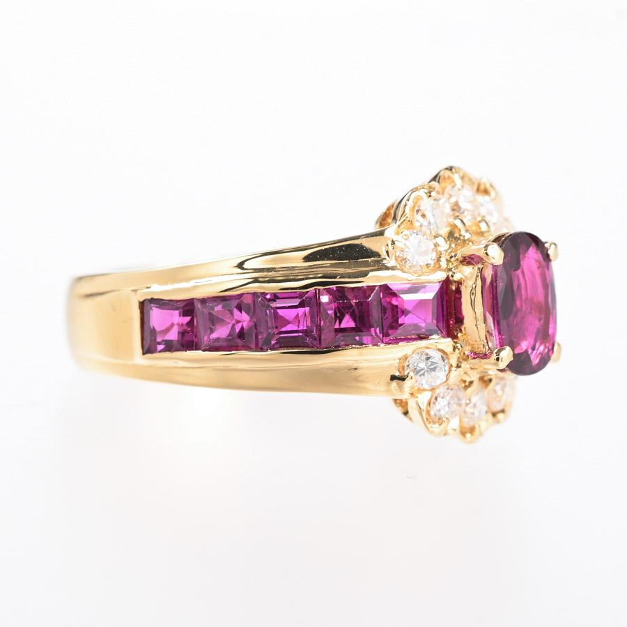 ルビー リング  ルビー0.55ct ルビー1.5ct ダイヤ0.24ct 11号 5.0g レディース 中古A品の画像