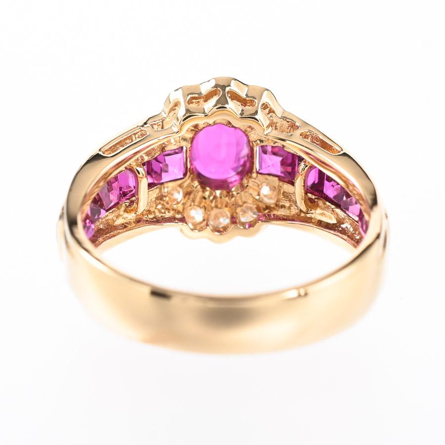 ルビー リング  ルビー0.55ct ルビー1.5ct ダイヤ0.24ct 11号 5.0g レディース 中古A品の画像