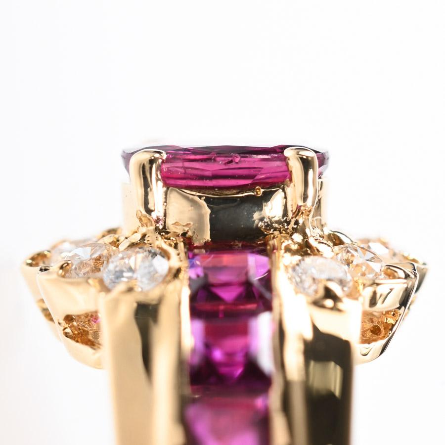 ルビー リング  ルビー0.55ct ルビー1.5ct ダイヤ0.24ct 11号 5.0g レディース 中古A品の画像