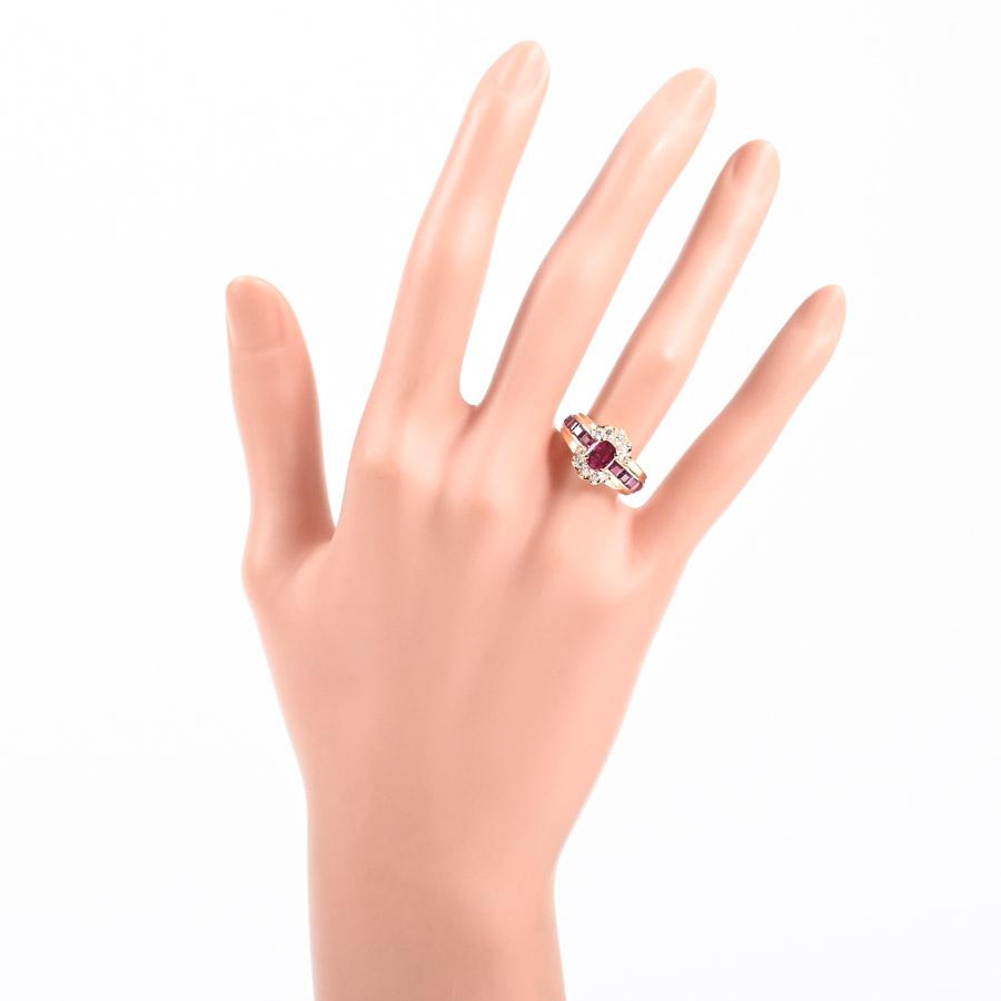 ルビー リング  ルビー0.55ct ルビー1.5ct ダイヤ0.24ct 11号 5.0g レディース 中古A品の画像