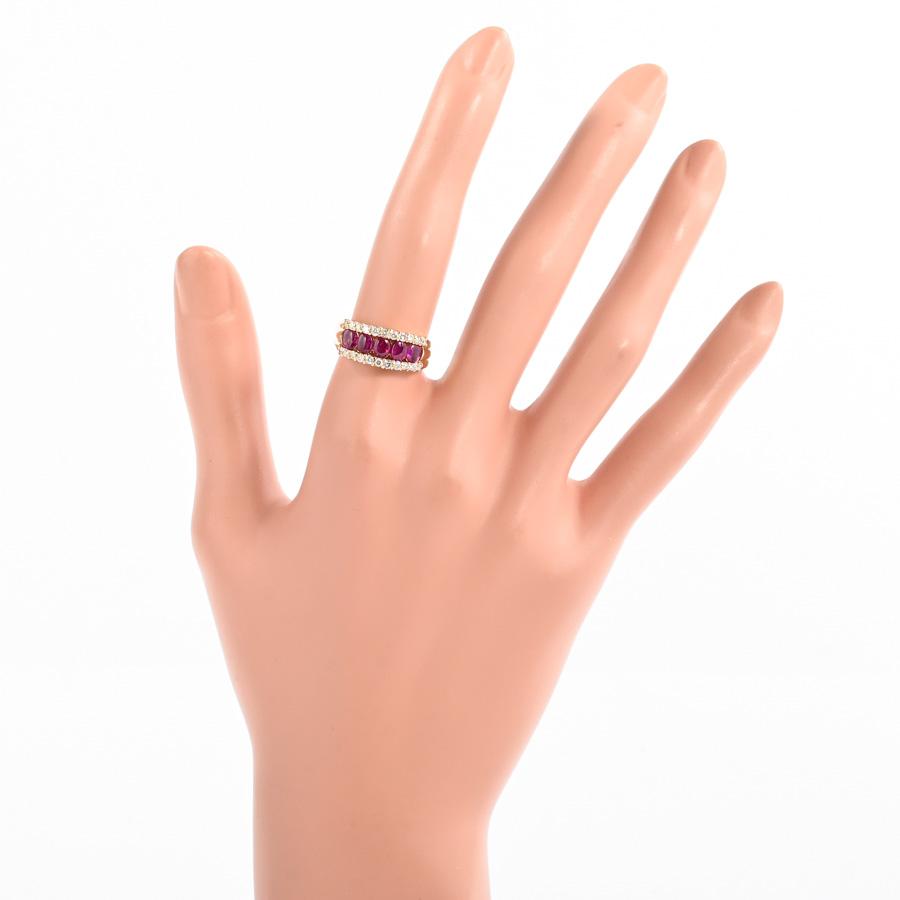 ルビー リング  ルビー1.17ct ダイヤ0.31ct 11.5号 4.7g レディース 中古A品の画像