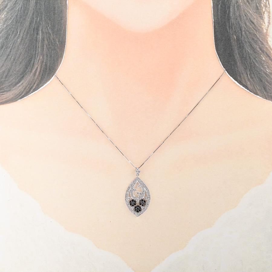 ダイヤ ネックレス  ダイヤ1ct ブラックダイヤ 5.8g レディース 中古A品の画像