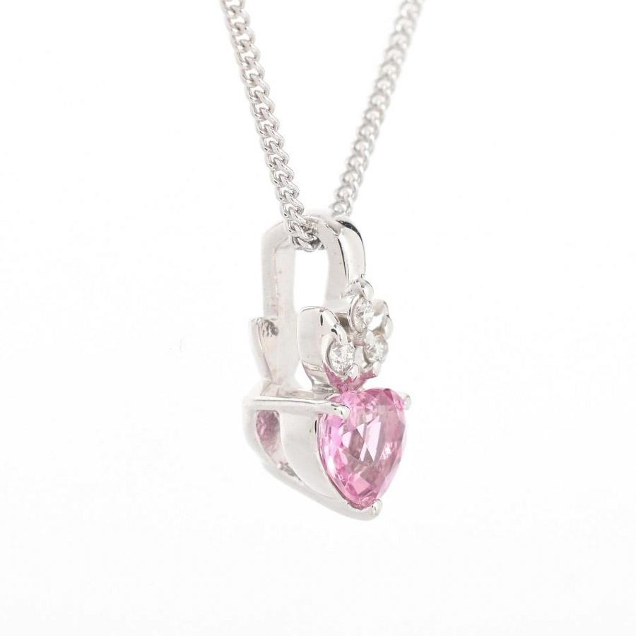 ピンクサファイア ネックレス  ピンクサファイア0.25ct ダイヤ0.01ct 2.3g レディース 中古A品の画像
