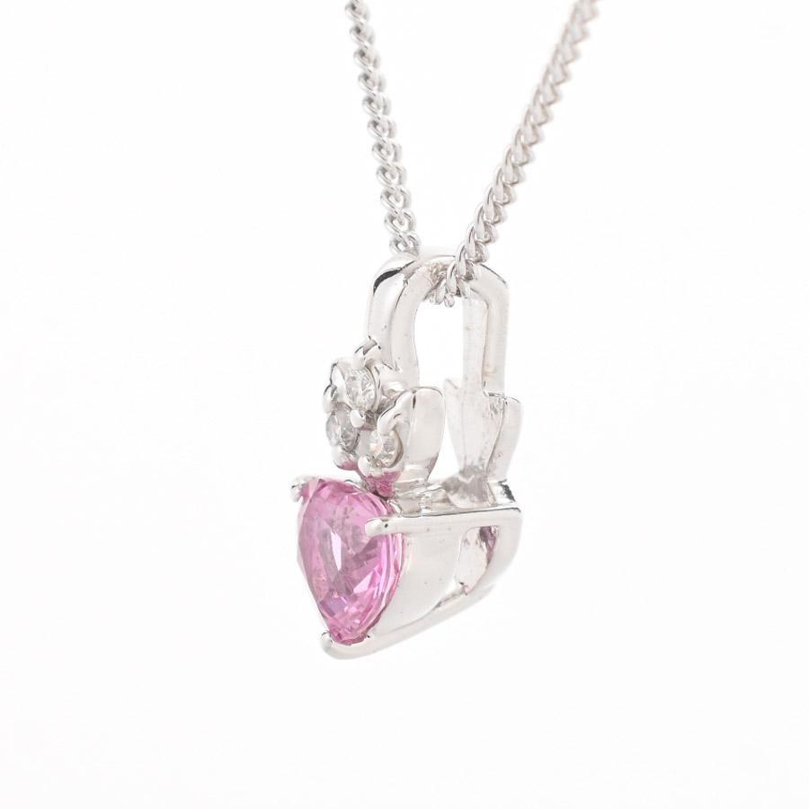 ピンクサファイア ネックレス  ピンクサファイア0.25ct ダイヤ0.01ct 2.3g レディース 中古A品の画像