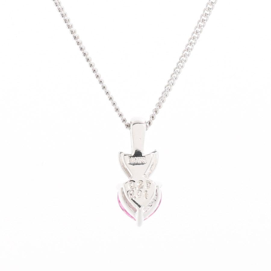 ピンクサファイア ネックレス  ピンクサファイア0.25ct ダイヤ0.01ct 2.3g レディース 中古A品の画像