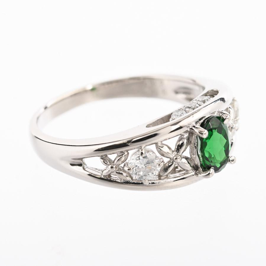 グリーンガーネット リング  グリーンガーネット0.62ct ダイヤ0.36ct 14.5号 5.9g レディース 中古A品の画像