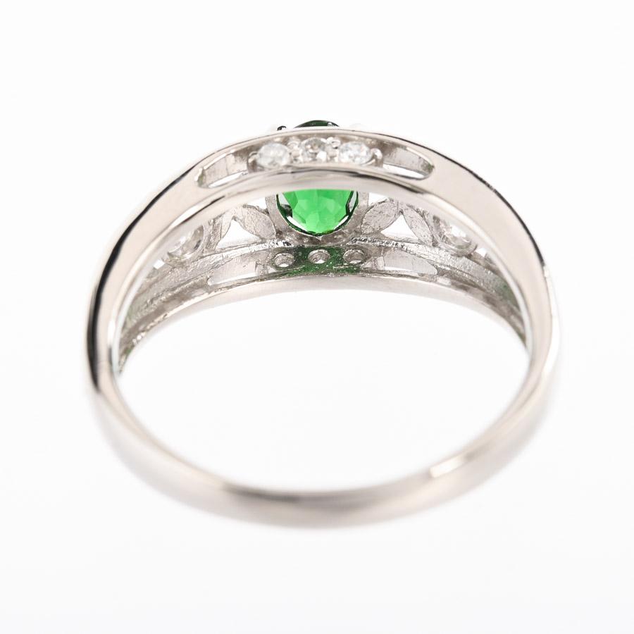 グリーンガーネット リング  グリーンガーネット0.62ct ダイヤ0.36ct 14.5号 5.9g レディース 中古A品の画像