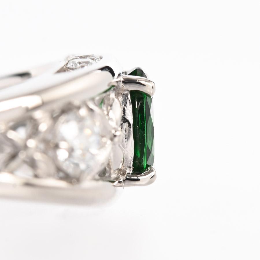 グリーンガーネット リング  グリーンガーネット0.62ct ダイヤ0.36ct 14.5号 5.9g レディース 中古A品の画像