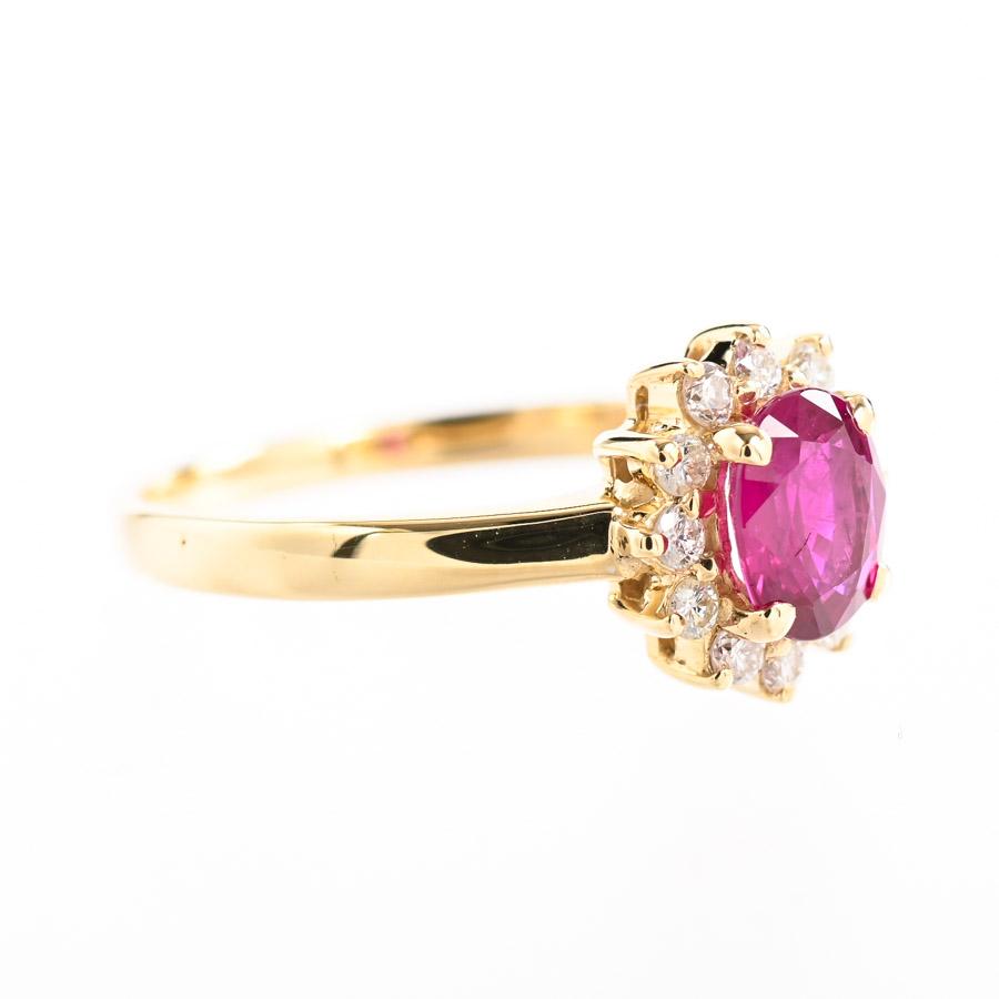 ルビー リング  ルビー0.63ct ダイヤ0.16ct 10.5号 2.4g レディース 中古A品の画像