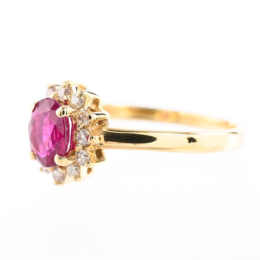 ルビー リング  ルビー0.63ct ダイヤ0.16ct 10.5号 2.4g レディース 中古A品の画像