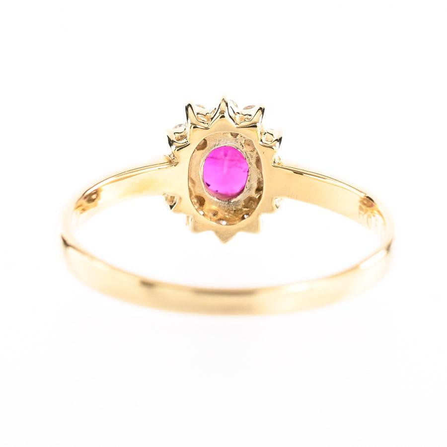ルビー リング  ルビー0.63ct ダイヤ0.16ct 10.5号 2.4g レディース 中古A品の画像