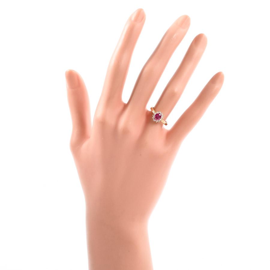 ルビー リング  ルビー0.63ct ダイヤ0.16ct 10.5号 2.4g レディース 中古A品の画像