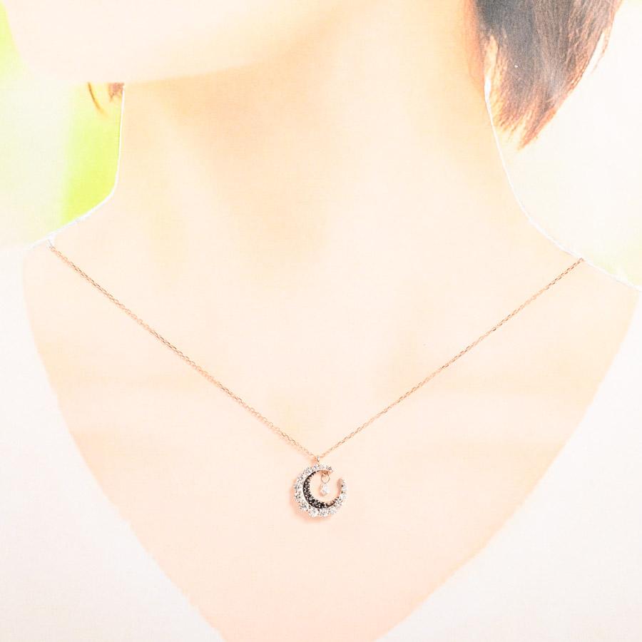 ダイヤ ネックレス  ダイヤ/ブラックダイヤ計0.7ct 3.7g レディース 中古A品の画像