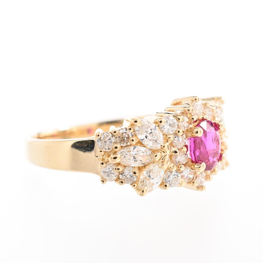 ルビー リング  ルビー ダイヤ0.5ct 11.5号 3.8g レディース 中古A品の画像