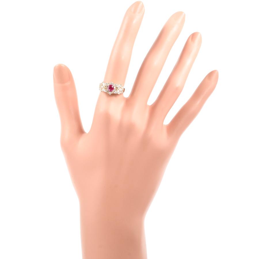 ルビー リング  ルビー ダイヤ0.5ct 11.5号 3.8g レディース 中古A品の画像