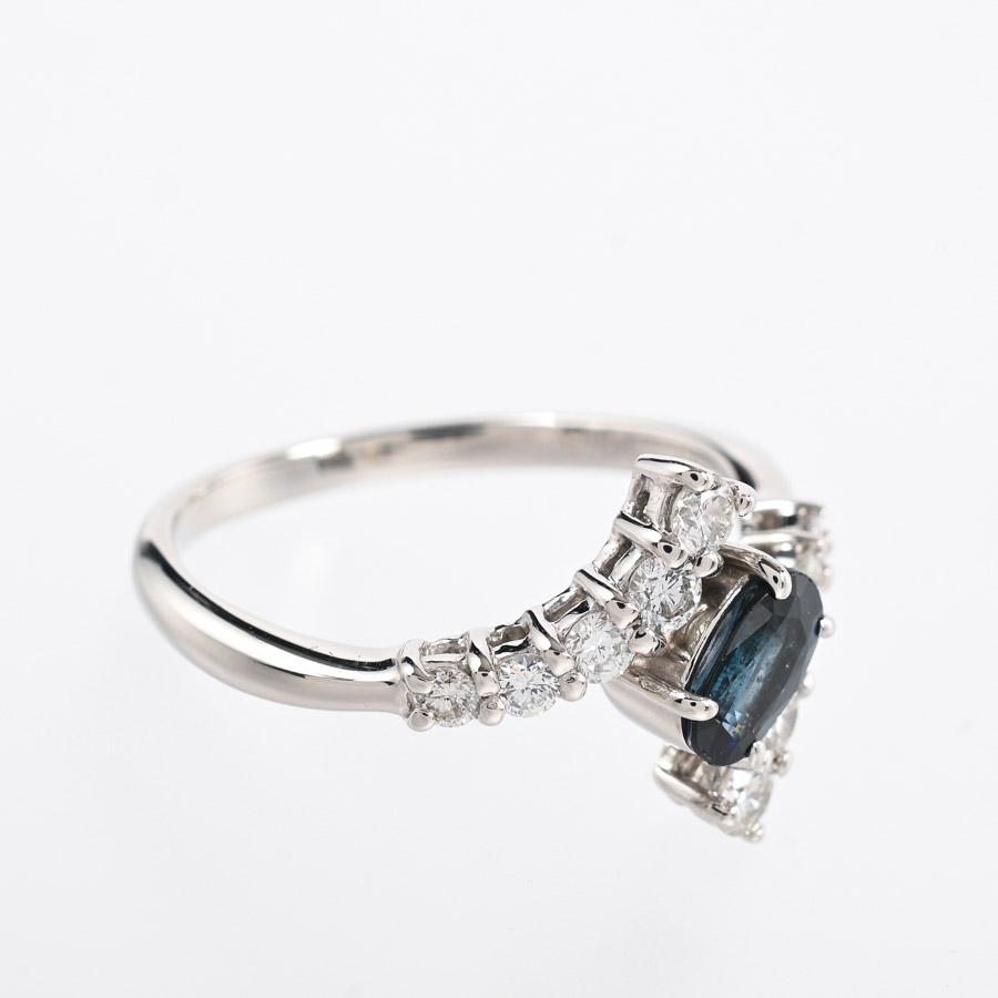 サファイア リング  サファイア0.41ct ダイヤ0.65ct 12号 4.3g レディース 中古A品の画像